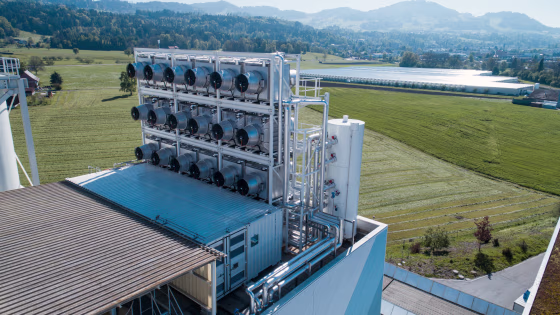 Image: A Climeworks plant in Hinwil, Switzerland