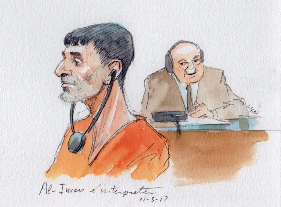 Image: Al-Iman, Benghazi suspect and interpreter in Washington DC on Nov. 3, 2017.