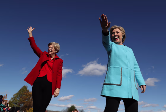 Image: Hillary Clinton Is Joined By Maggie Hassan And Elizabeth Warren On Campaign Trail In NH