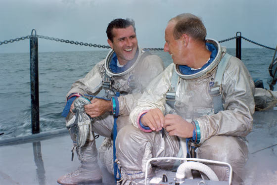 Image: Richard F. Gordon Jr. (left), pilot, and Charles Conrad Jr.