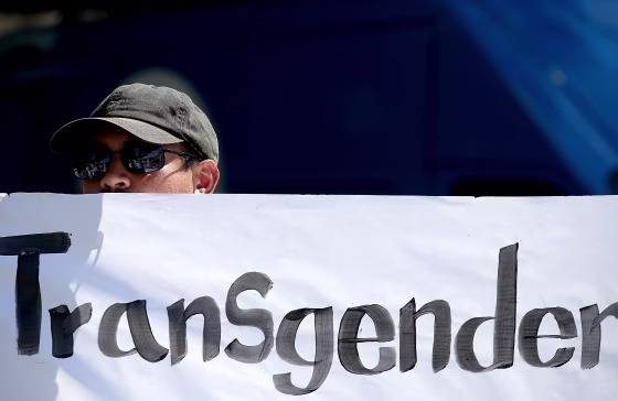 Protest of President Trump's proposed ban of transgender people serving in the U.S. military