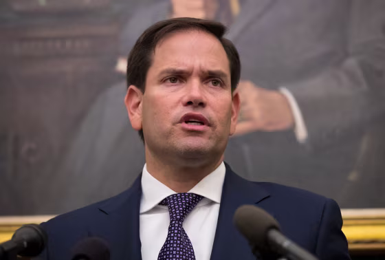 Image: Sen. Marco Rubio takes questions from reporters