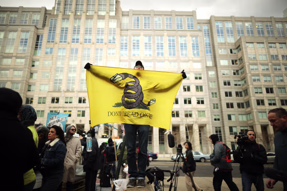 Image: Protestors Rally At FCC Against Repeal Of Net Neutrality Rules