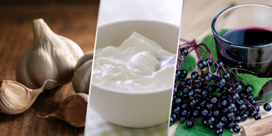 Image: Garlic, yogurt and elderberries