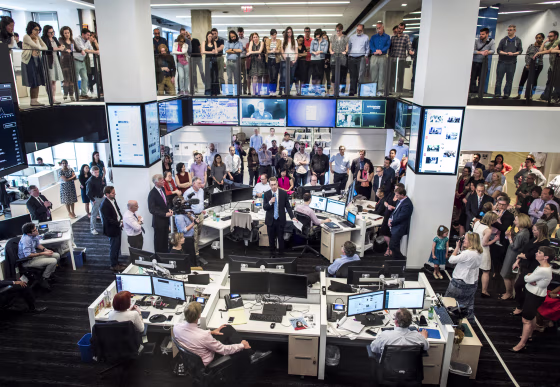 Image: David Fahrenthold is honored after winning the 2017 Pulitzer Prize for National Reporting