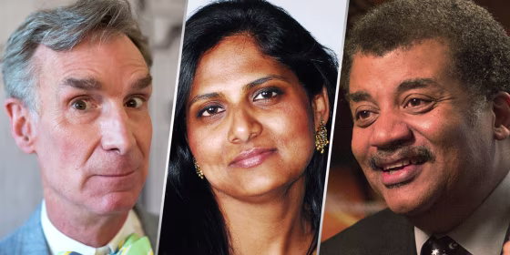 Image: Bill Nye, Priyamvada Natarajan and Neil deGrasse Tyson