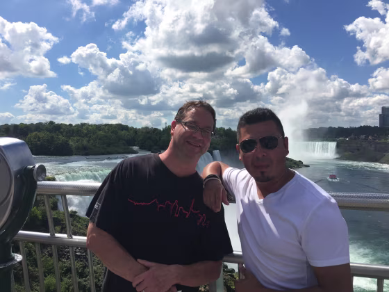 Paul Frames (left) with his husband Jose Ivan Nunez (right). 
