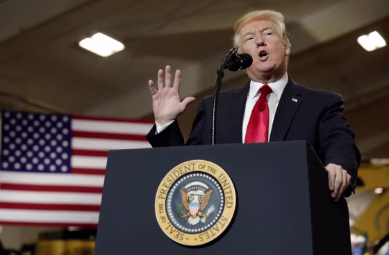 Image: President Donald Trump delivers remarks on the Infrastructure Initiative in Richfield