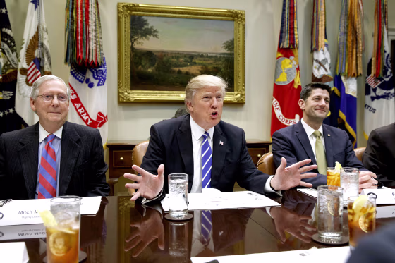 Image: Donald Trump, Paul Ryan, Mitch McConnell