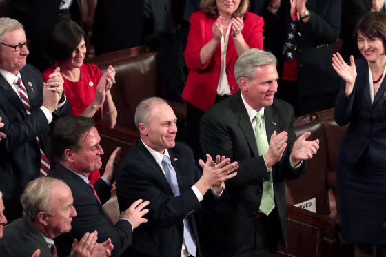 President Trump Addresses The Nation In His First State Of The Union Address To Joint Session Of  Congress