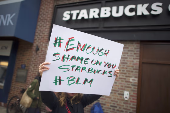Image: Starbucks protest