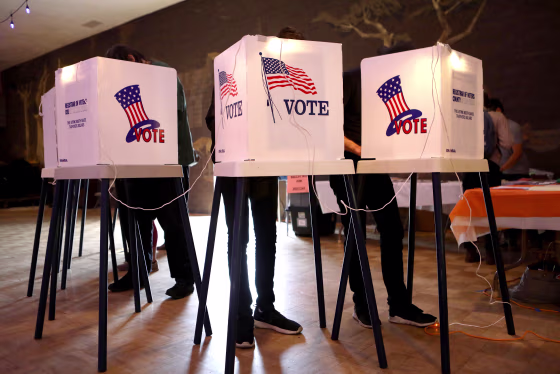 Voters In California Head To Polls To Cast Ballots In State's Primary Election