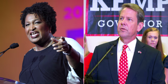 Democrat Stacy Abrams and Republican Brian Kemp.