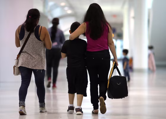 Image: Reunited migrant family