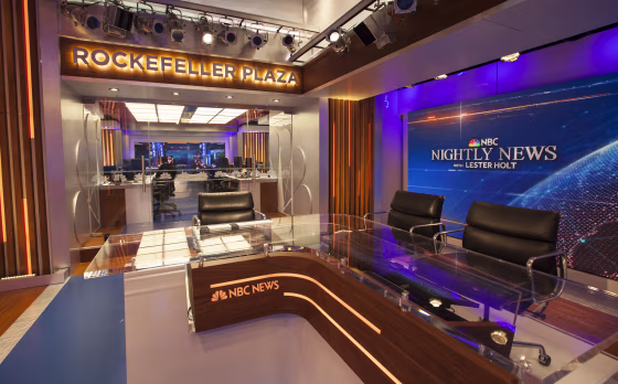 The new Nightly News studio at 30 Rockefeller Plaza in New York on July 12, 2017.