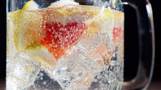 Infused water close-up