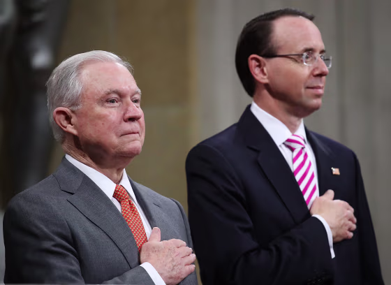 Image: Attorney General Jeff Sessions and Deputy Attorney General Rod Rosenstein