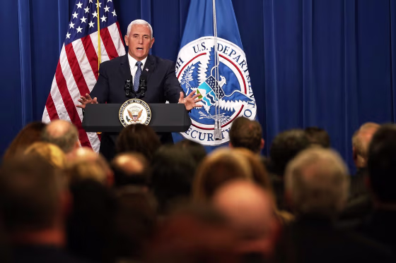 Image: VP Mike Pence Visits ICE Headquarters In Washington DC