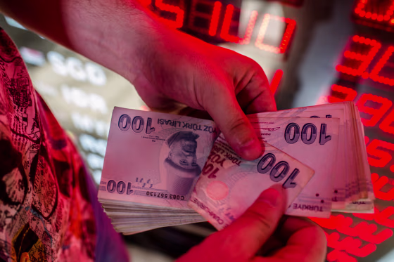 Image: The Turkish lira plummeted in value Friday.