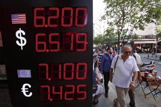 Image: The Turkish lira has nosedived in value in the past week