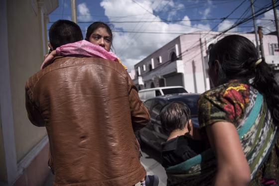 Image: Reunited migrant family