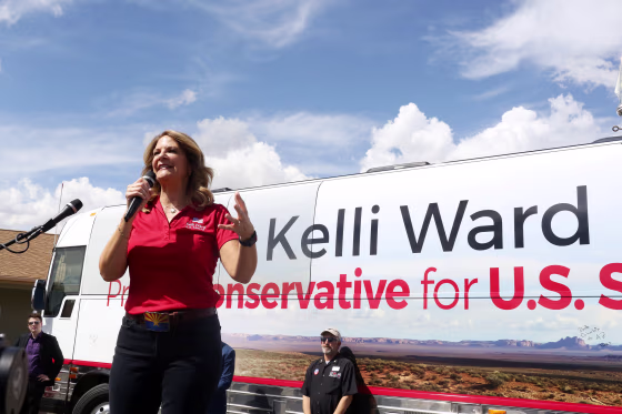 Image: Kelli Ward campaigns at the Gunsite academy in Paulden