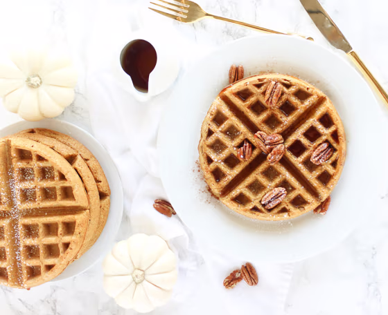 Image: Whole wheat pumpkin waffles from the Lively Table