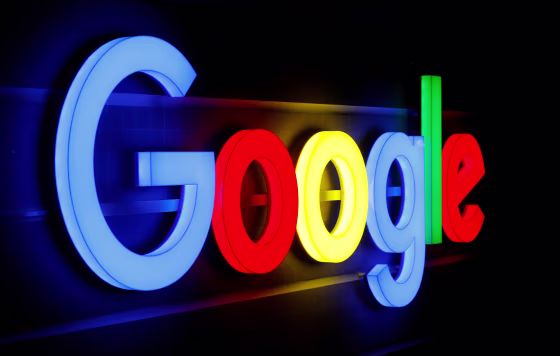 An illuminated Google logo is seen in Zurich