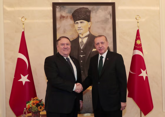 Image: Turkish President Erdogan meets with U.S. Secretary of State Pompeo in Ankara