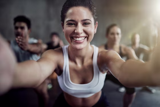 A woman working out