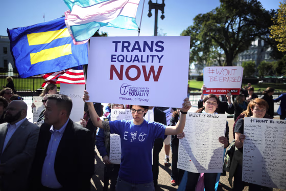 Activists from the National Center for Transgender Equality, partner organizations and their supporters hold a 'We Will Not Be Erased' rally