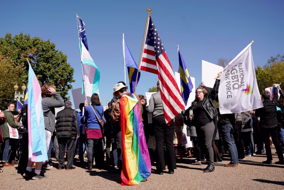 Image: Transgender rights activists protest at the White House in Washington