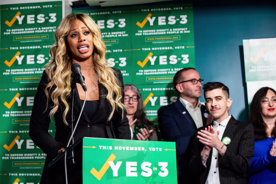 Image: Laverne Cox Attends A Press Conference In Support Of Yes On 3