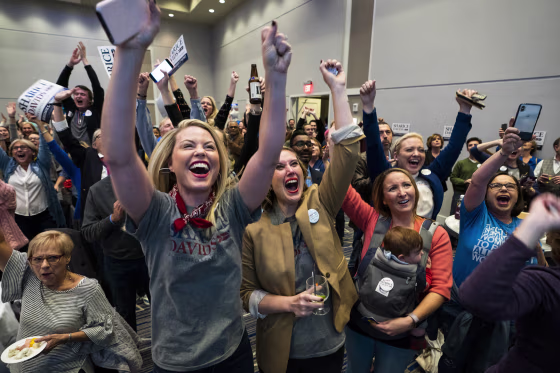 Image: Democratic House candidate from Kansas Sharice Davids wins her House seat