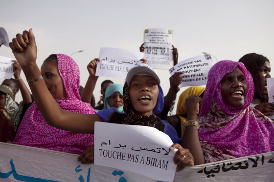 Image: Mauritanian anti-slavery protesters