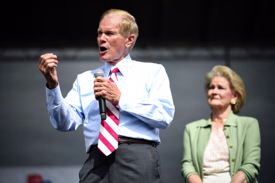 Senator Bill Nelson campaigns in Kissimmee, Florida, on Nov. 4, 2018.