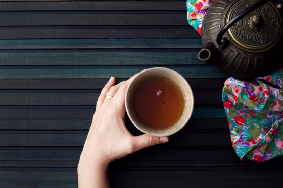Drinking tea