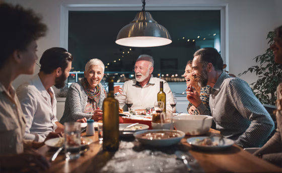 Family having dinner