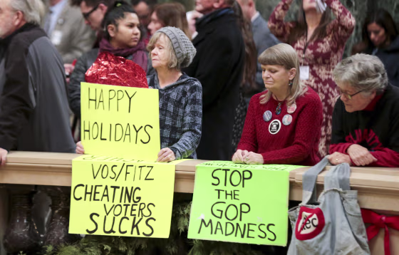 Image: Protesters in Madison, Wisconsin