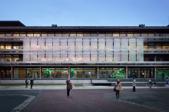 The bioplastic curtains could cover the facades of new or existing buildings