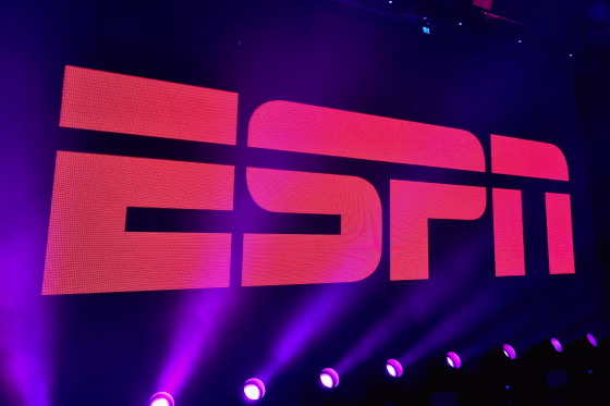 Image: A view of the logo during ESPN The Party on Feb. 5, 2016 in San Francisco.