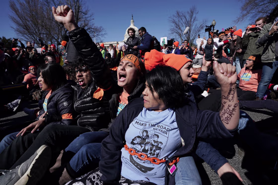 Image: Immigration activists protest in Washington
