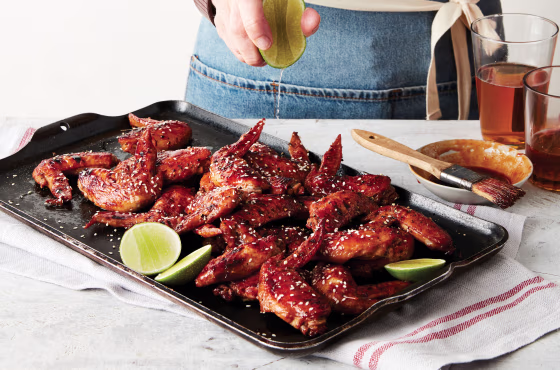 Just a two to four minutes under the broiler yields a crispy wing that's bursting with flavor.
