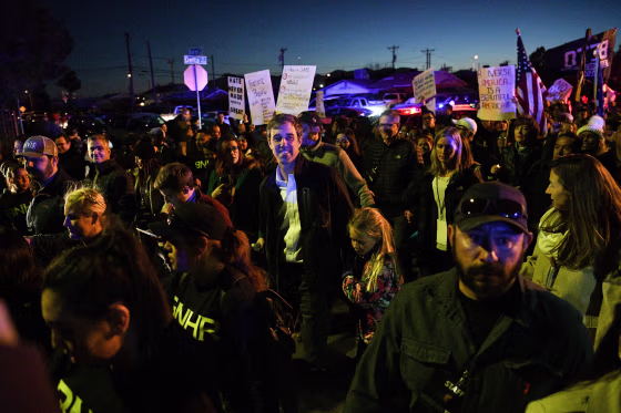 Image: O'Rourke, the Democratic former Texas congressman, participates in a march in El Paso