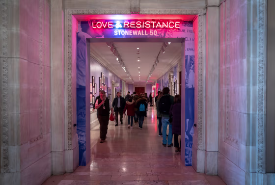 Image: \"Love & Resistance: Stonewall 50,\" an exhibition at the New York Public Library.