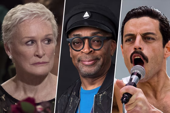 Image: Glenn Close in \"The Wife;\" Director of \"BlacKkKlansman\" Spike Lee; Rami Malek in \"Bohemian Rhapsody.\"