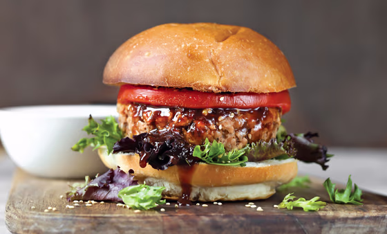 Image: Teriyaki patties from \"The Vegan 8\" by Brandi Doming.