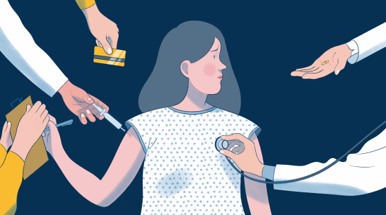 Illustration of woman considering egg freezing.
