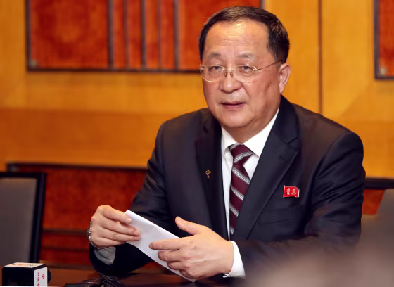 Image: North Korean Foreign Minister Ri Yong Ho speaks at a news conference following the end of a summit between North Korean leader Kim Jong Un and U.S. President Donald Trump, in Hanoi