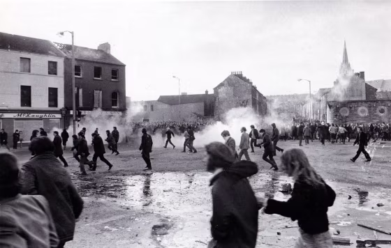 Image: Demonstrators in Londonderry, Northern Ireland, flee on Bloody Sunday.